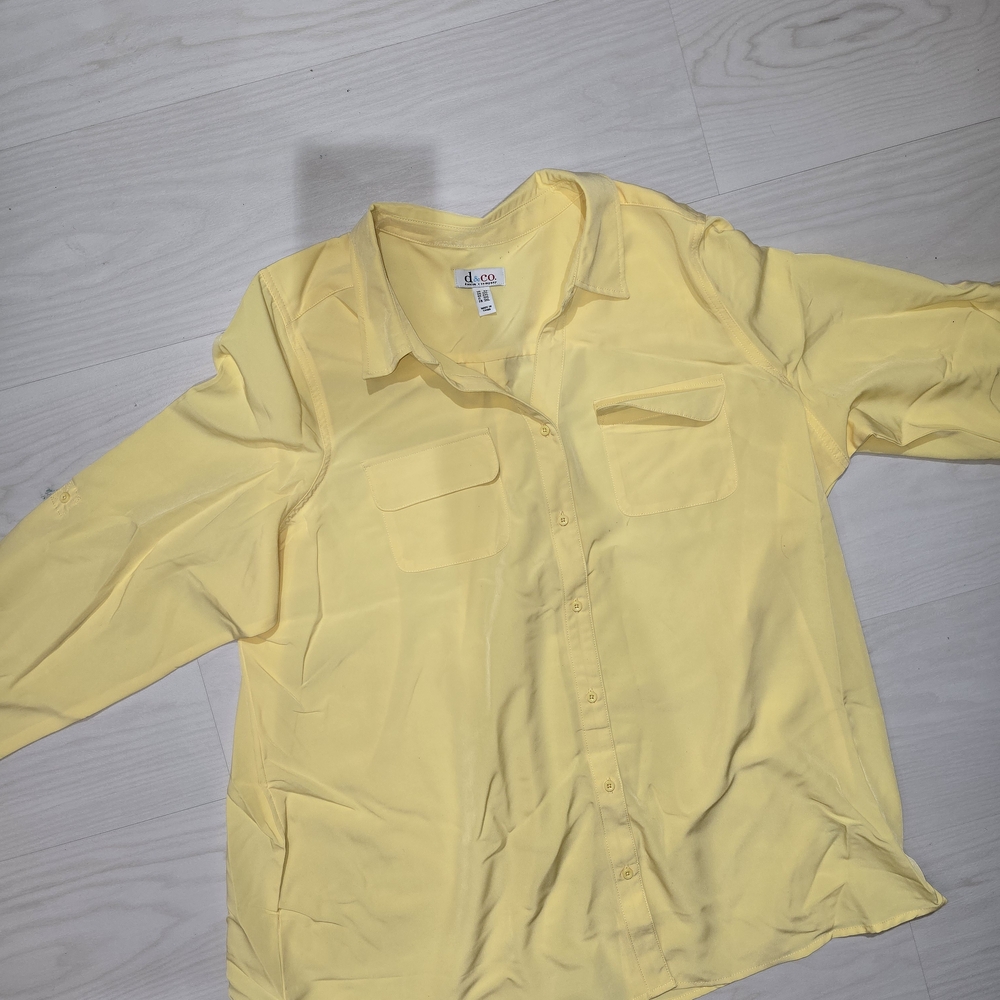 # 35 Denim & Co. Yellow Button Down Shirt